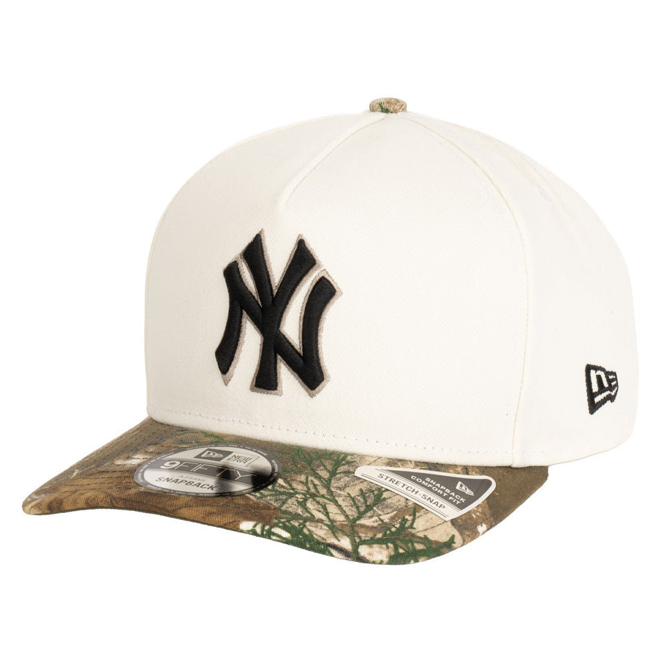 MLB New York Yankees New Era Real Tree 9FIFTY A-Frame Snapback Hat - Cream