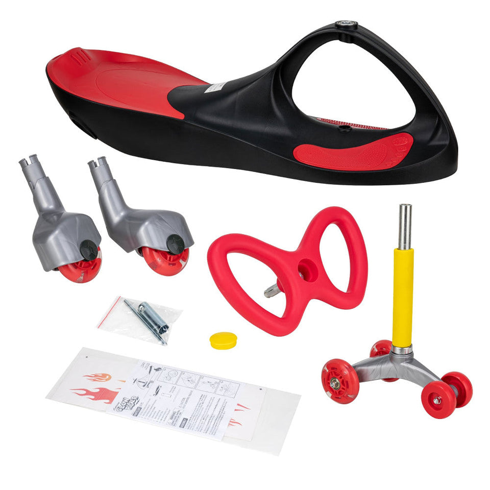 Alex - Lightning Glow Rider - Inertia-Powered Ride-On Toy - Black & Red