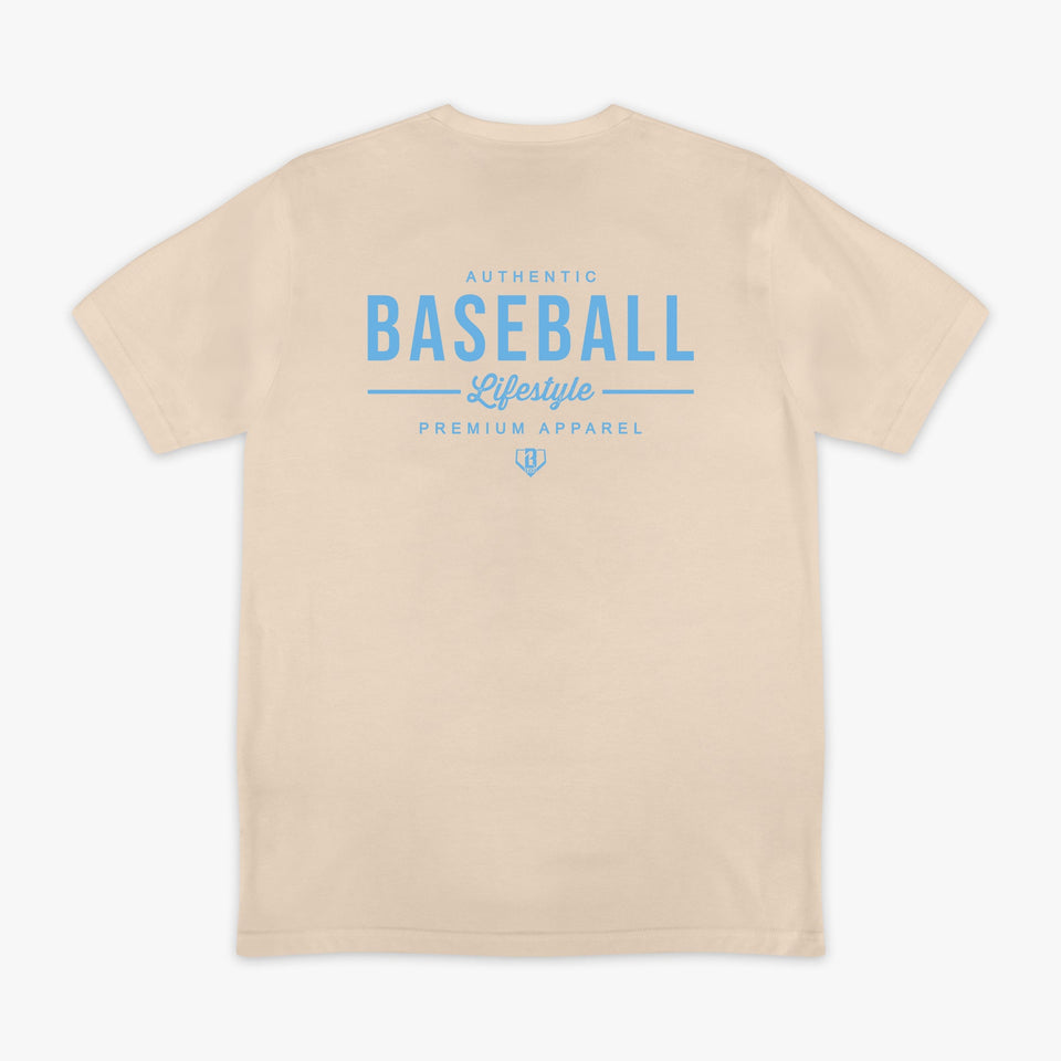 Authentic Tee - Bone/Light Blue