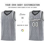 Custom Gray Custom Gray Pinstripe Retro Sets Uniform Basketball Jersey
