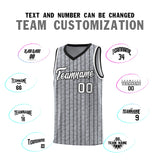 Custom Gray Custom Gray Pinstripe Retro Sets Uniform Basketball Jersey