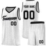 Custom White Custom Gray Pinstripe Retro Sets Uniform Basketball Jersey