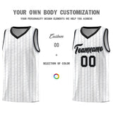 Custom White Custom Gray Pinstripe Retro Sets Uniform Basketball Jersey