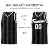 Custom Black Custom Gray Pinstripe Retro Sets Uniform Basketball Jersey
