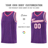Custom Purple Custom Gray Pinstripe Retro Sets Uniform Basketball Jersey