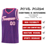 Custom Purple Custom Gray Pinstripe Retro Sets Uniform Basketball Jersey