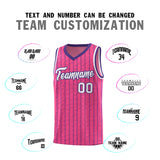 Custom Pink Custom Gray Pinstripe Retro Sets Uniform Basketball Jersey