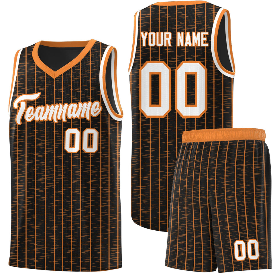 Custom Black Custom Gray Pinstripe Retro Sets Uniform Basketball Jersey