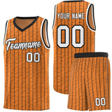 Custom Gold Orange Custom Gray Pinstripe Retro Sets Uniform Basketball Jersey