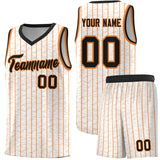 Custom White Custom Gray Pinstripe Retro Sets Uniform Basketball Jersey