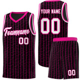 Custom Black Custom Gray Pinstripe Retro Sets Uniform Basketball Jersey