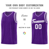 Custom Purple Custom Gray Pinstripe Retro Sets Uniform Basketball Jersey