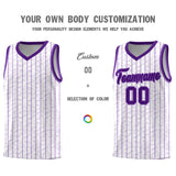 Custom White Custom Gray Pinstripe Retro Sets Uniform Basketball Jersey