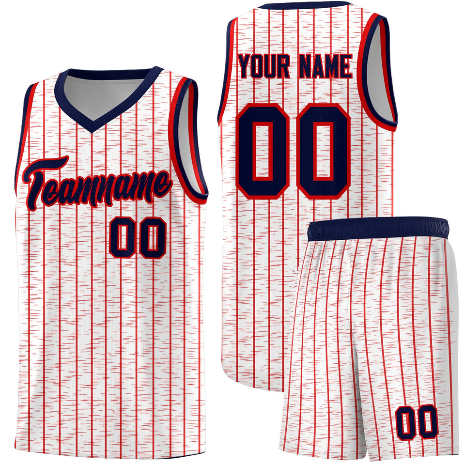 Custom White Custom Gray Pinstripe Retro Sets Uniform Basketball Jersey