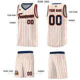 Custom White Custom Gray Pinstripe Retro Sets Uniform Basketball Jersey