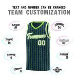 Custom Navy Custom Gray Pinstripe Retro Sets Uniform Basketball Jersey