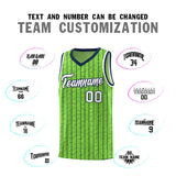 Custom Fluorescent Green Custom Gray Pinstripe Retro Sets Uniform Basketball Jersey