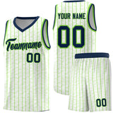 Custom White Custom Gray Pinstripe Retro Sets Uniform Basketball Jersey