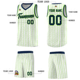 Custom White Custom Gray Pinstripe Retro Sets Uniform Basketball Jersey