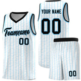 Custom White Custom Gray Pinstripe Retro Sets Uniform Basketball Jersey