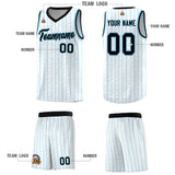 Custom White Custom Gray Pinstripe Retro Sets Uniform Basketball Jersey