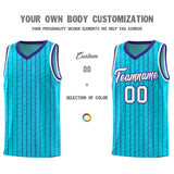 Custom Sky Blue Custom Gray Pinstripe Retro Sets Uniform Basketball Jersey