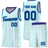 Custom White Custom Gray Pinstripe Retro Sets Uniform Basketball Jersey