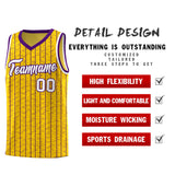 Custom Gold Custom Gray Pinstripe Retro Sets Uniform Basketball Jersey