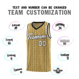 Custom Old Gold Custom Gray Pinstripe Retro Sets Uniform Basketball Jersey