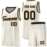 Custom White Custom Gray Pinstripe Retro Sets Uniform Basketball Jersey
