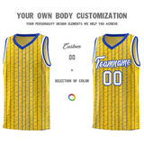 Custom Gold Custom Gray Pinstripe Retro Sets Uniform Basketball Jersey