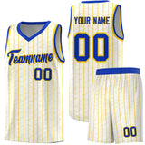Custom White Custom Gray Pinstripe Retro Sets Uniform Basketball Jersey