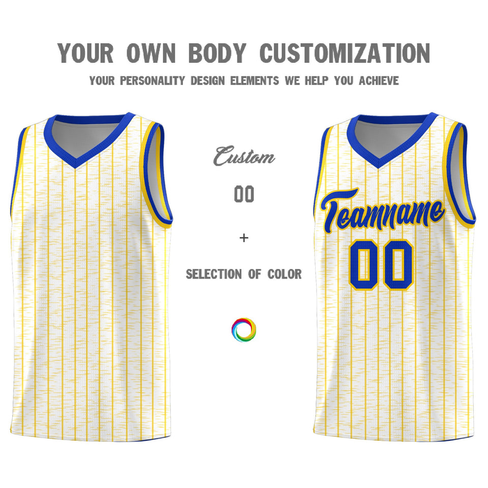 Custom White Custom Gray Pinstripe Retro Sets Uniform Basketball Jersey