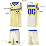 Custom White Custom Gray Pinstripe Retro Sets Uniform Basketball Jersey