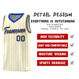 Custom White Custom Gray Pinstripe Retro Sets Uniform Basketball Jersey
