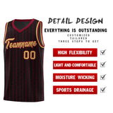 Custom Black Custom Gray Pinstripe Retro Sets Uniform Basketball Jersey