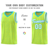 Custom Fluorescent Green Custom Gray Pinstripe Retro Sets Uniform Basketball Jersey