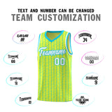 Custom Fluorescent Green Custom Gray Pinstripe Retro Sets Uniform Basketball Jersey