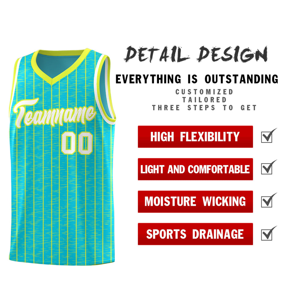 Custom Sky Blue Custom Gray Pinstripe Retro Sets Uniform Basketball Jersey