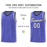 Custom Munsell Blue Custom Gray Pinstripe Retro Sets Uniform Basketball Jersey