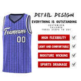 Custom Munsell Blue Custom Gray Pinstripe Retro Sets Uniform Basketball Jersey
