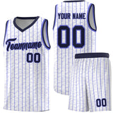 Custom White Custom Gray Pinstripe Retro Sets Uniform Basketball Jersey