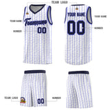 Custom White Custom Gray Pinstripe Retro Sets Uniform Basketball Jersey