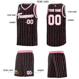 Custom Black Custom Gray Pinstripe Retro Sets Uniform Basketball Jersey