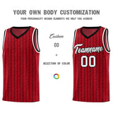 Custom Red Custom Gray Pinstripe Retro Sets Uniform Basketball Jersey