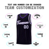 Custom Black Custom Gray Pinstripe Retro Sets Uniform Basketball Jersey