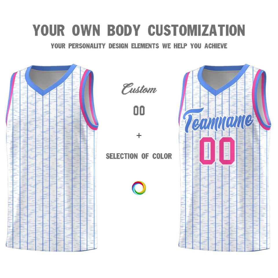 Custom White Custom Gray Pinstripe Retro Sets Uniform Basketball Jersey