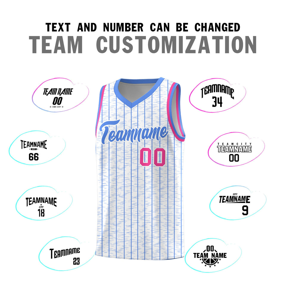 Custom White Custom Gray Pinstripe Retro Sets Uniform Basketball Jersey