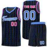 Custom Black Custom Gray Pinstripe Retro Sets Uniform Basketball Jersey