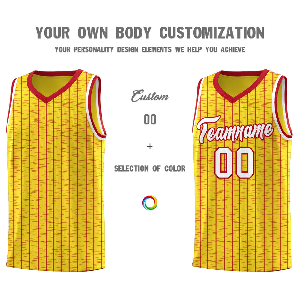 Custom Gold Custom Gray Pinstripe Retro Sets Uniform Basketball Jersey